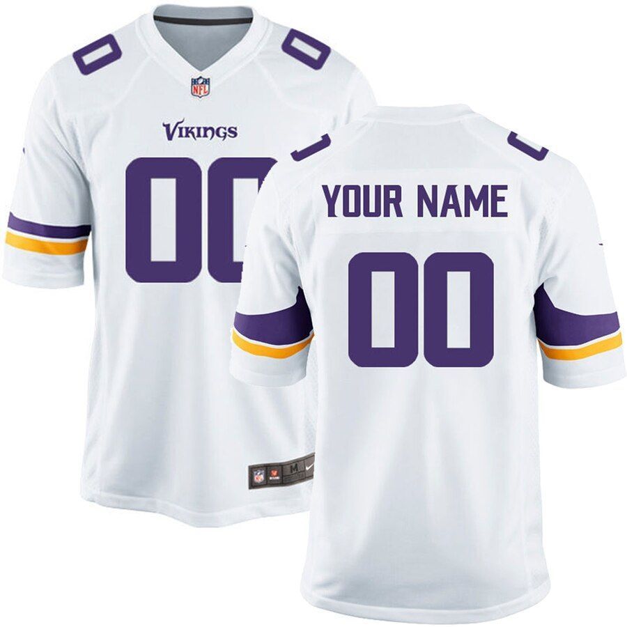 Men's Minnesota Vikings Customized White Game Jersey - Friend Lounge Store - Shop for All Things Jerseys Sports - PersonalJerseys