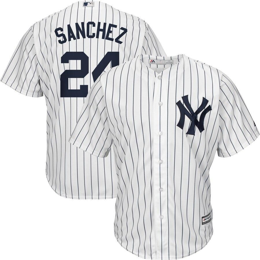 Gary Sanchez New York Yankees Majestic Big And Tall Home Cool Base Player Jersey - White Navy - Friend Lounge Store - Shop for All Things Jerseys Sports - PersonalJerseys