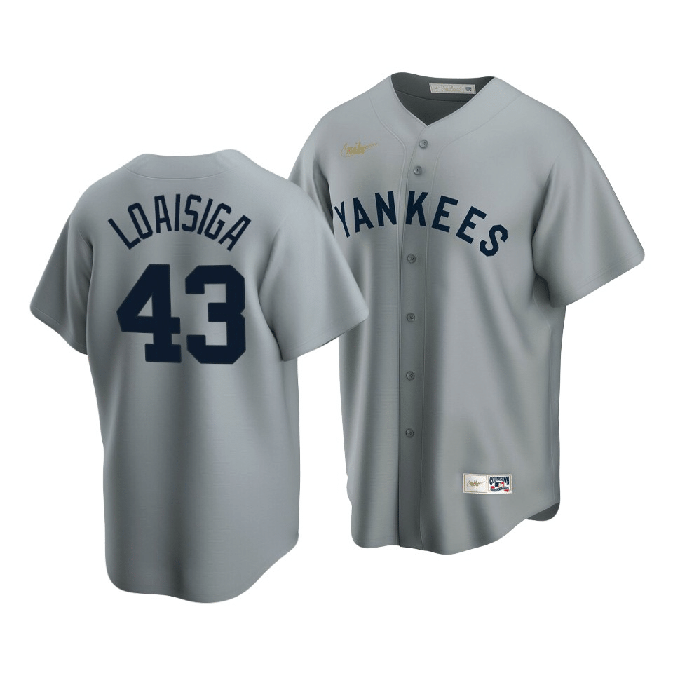 Men's New York Yankees Jonathan Loaisiga #43 Cooperstown Collection Gray Road Jersey - Friend Lounge Store - Shop for All Things Jerseys Sports - PersonalJerseys