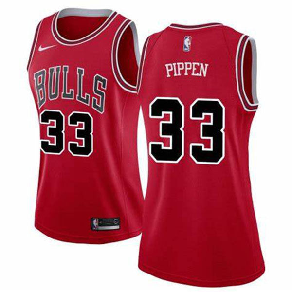 Women's Chicago Bulls Scottie Pippen Icon Edition Jersey - Red - Sports Wear Jersey - PersonalJerseys