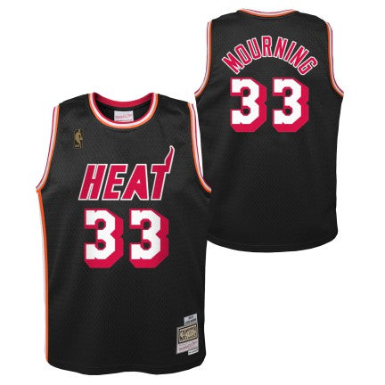 Youth Miami Heat Alonzo Mourning Mitchell & Ness Black 1996-97 Hardwood Classics Jersey - PersonalJerseys