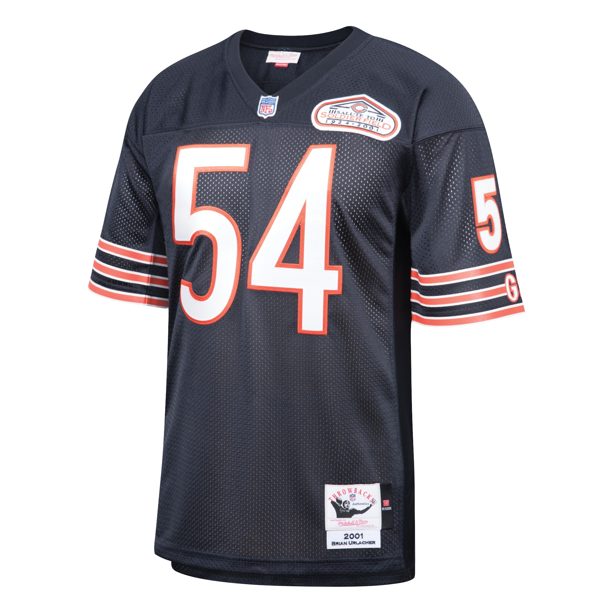 Brian Urlacher Chicago Bears Mitchell & Ness 2001 Authentic Throwback Retired Player Jersey - Navy - PersonalJerseys