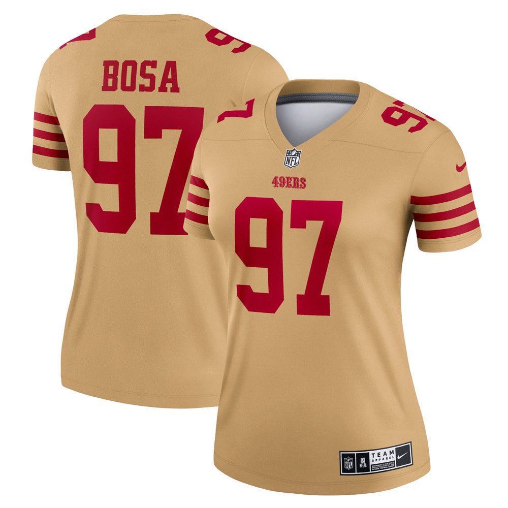 Women's San Francisco 49ers Nick Bosa Team Inverted Legend Jersey Gold - Sports Wear Jersey - PersonalJerseys
