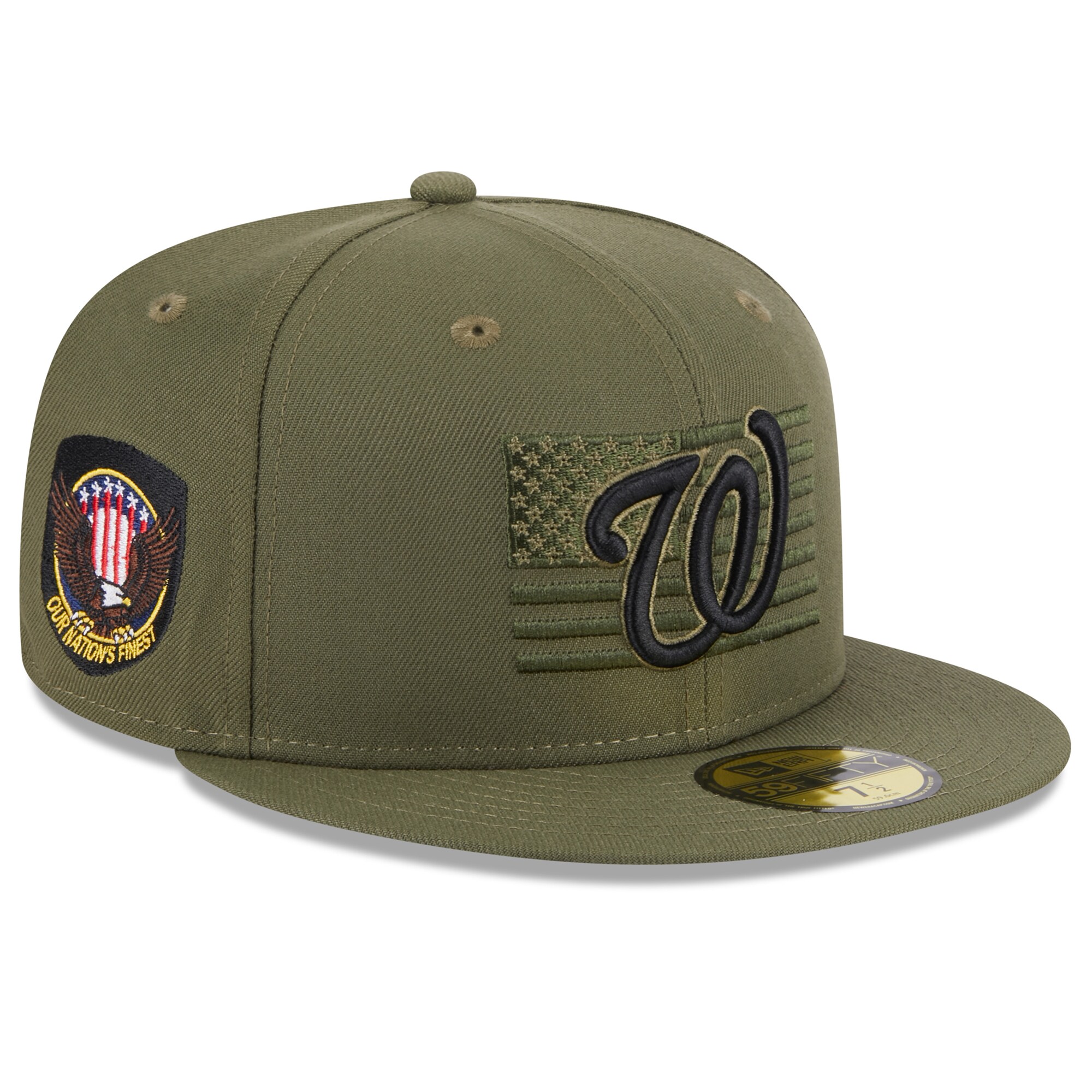 Washington Nationals New Era 2023 Armed Forces Day On-Field 59FIFTY Fitted Hat - Green - PersonalJerseys