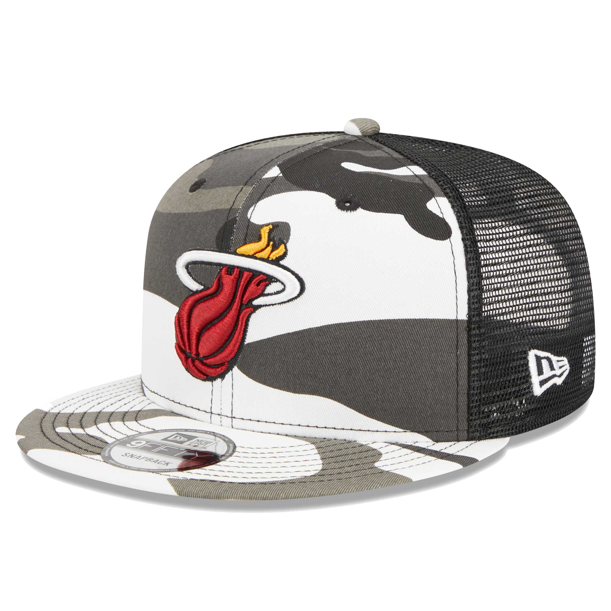 Miami Heat New Era Snow Camo Meshback 9FIFTY Snapback Hat - Camo - PersonalJerseys
