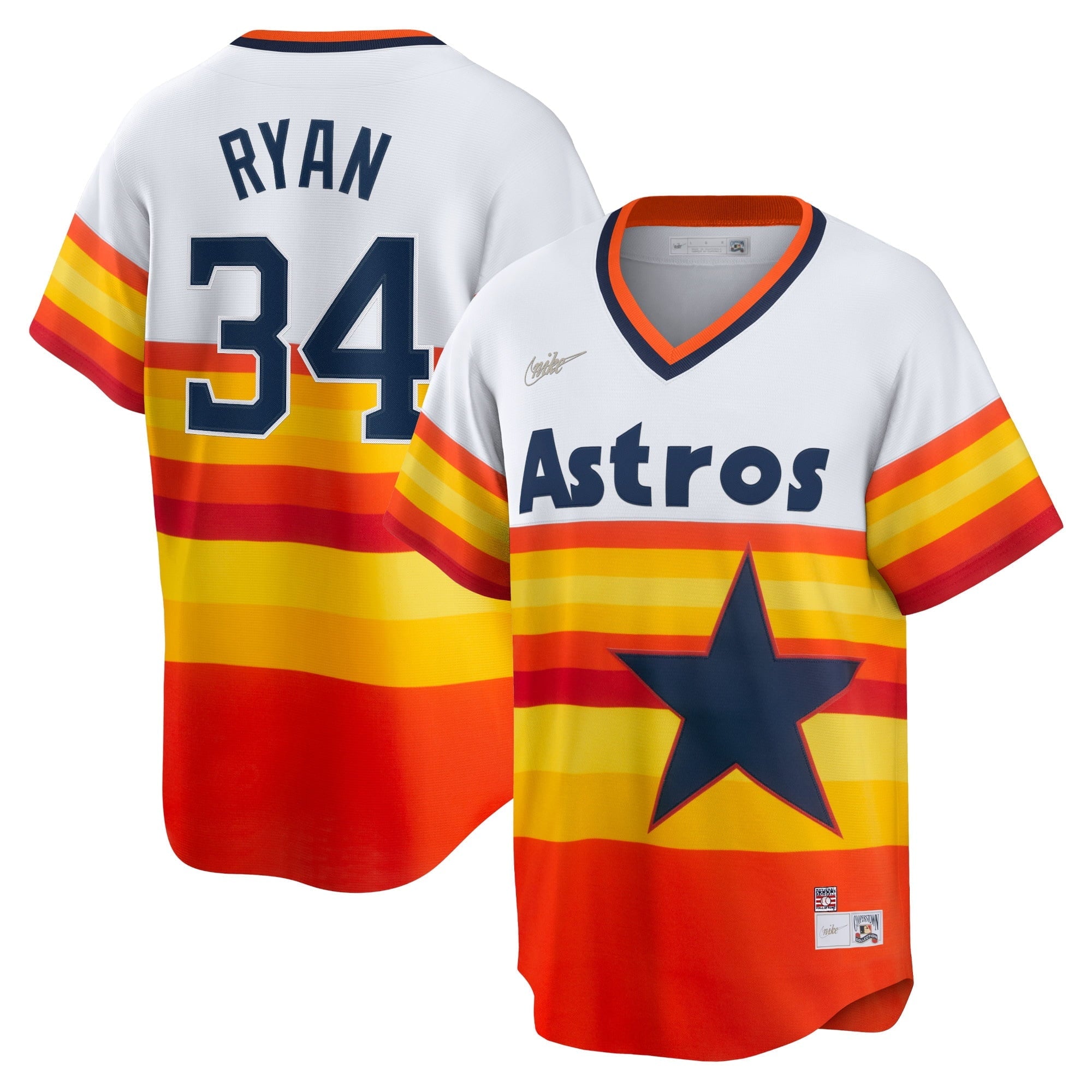 Men's Nike Nolan Ryan White Houston Astros Home Cooperstown Collection Player Jersey - PersonalJerseys