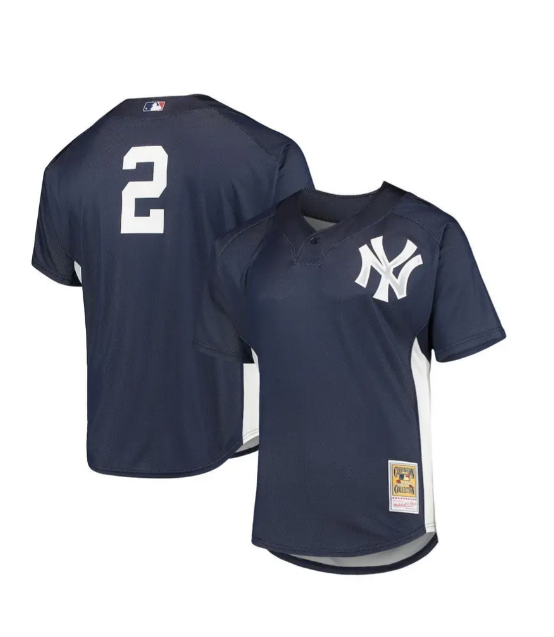 Men's Derek Jeter New York Yankees Mitchell & Ness Navy 2009 Authentic Batting Practice Jersey - PersonalJerseys