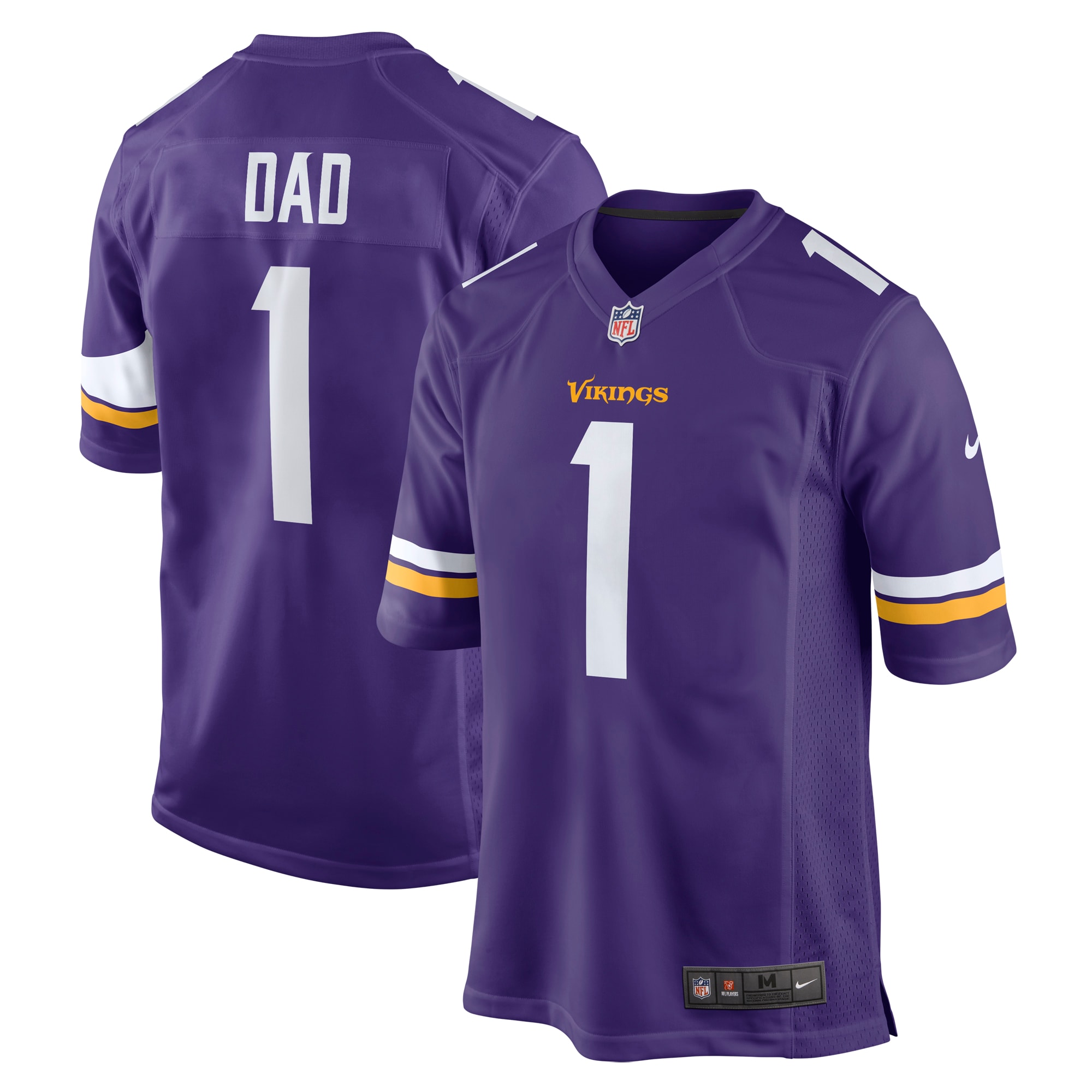 Minnesota Vikings Number 1 Mom Dad Purple Game Jersey for Youth Women Men - Friend Lounge Store - Shop for All Things Jerseys Sports - PersonalJerseys