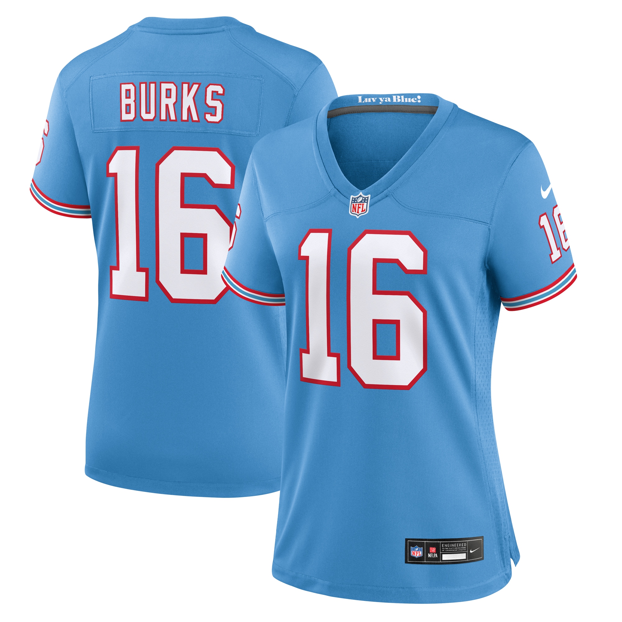 Treylon Burks Tennessee Titans Nike Women's Oilers Throwback Player Game Jersey - Light Blue - PersonalJerseys