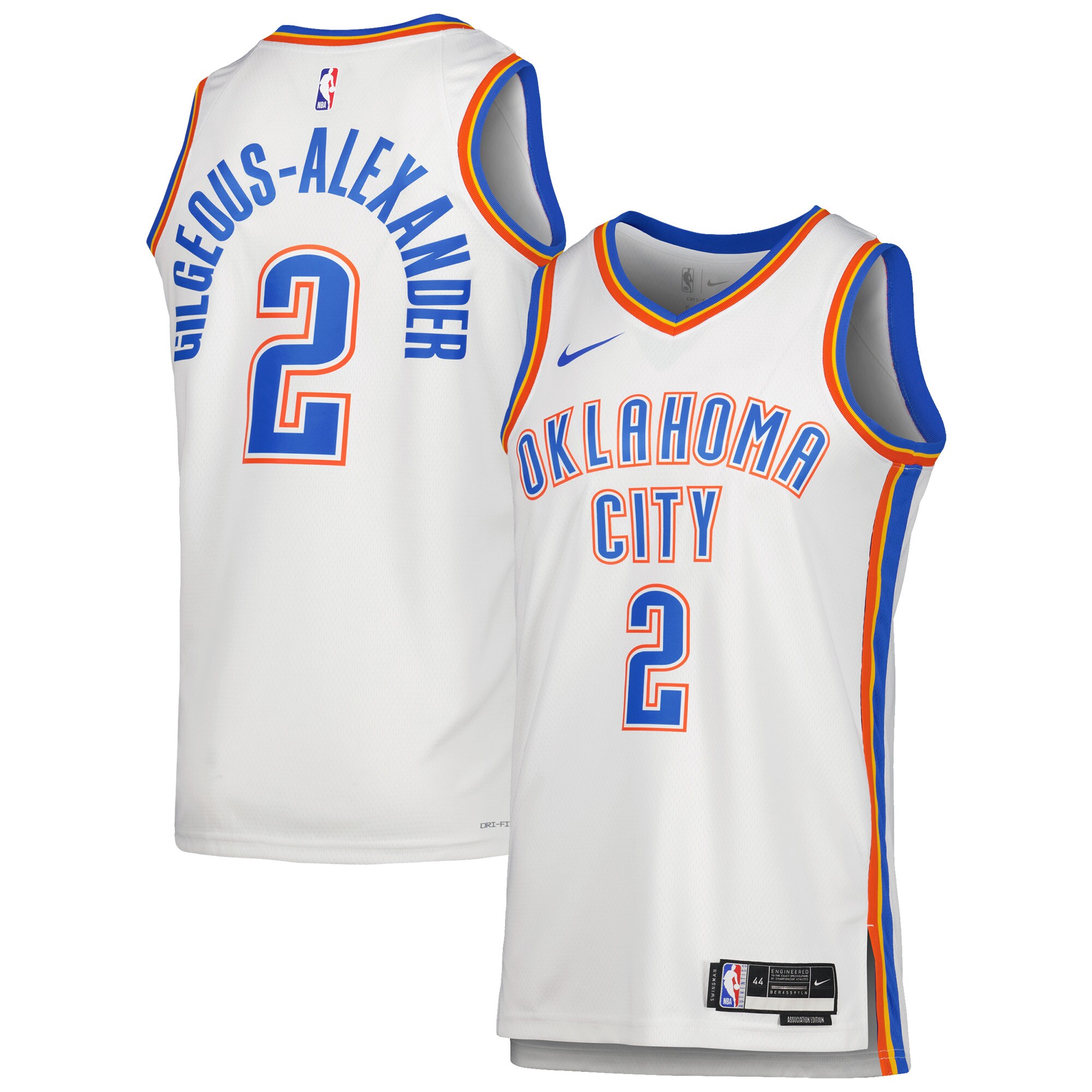 Shai Gilgeous-Alexander Oklahoma City Thunder Nike Unisex Swingman Jersey - Association Edition - White - PersonalJerseys