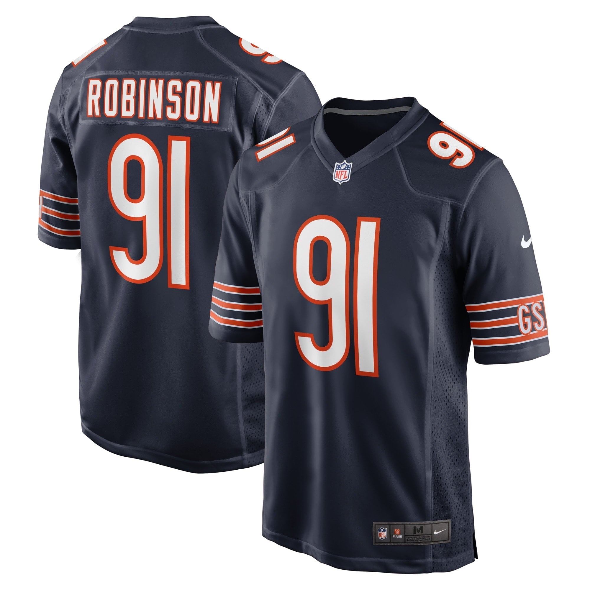 Men's Nike Dominique Robinson Navy Chicago Bears Game Player Jersey - PersonalJerseys