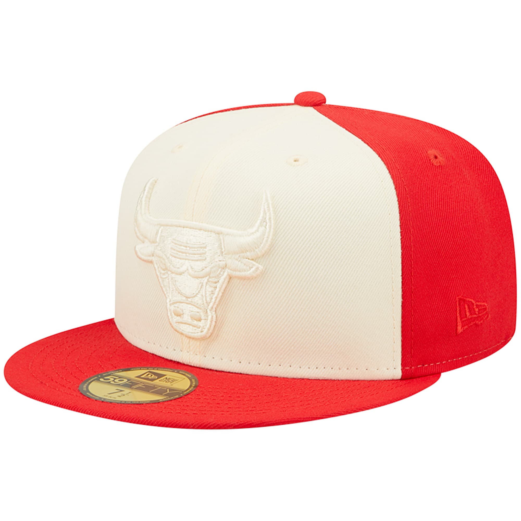 Chicago Bulls New Era Cork Two-Tone 59FIFTY Fitted Hat - Cream/Red - PersonalJerseys