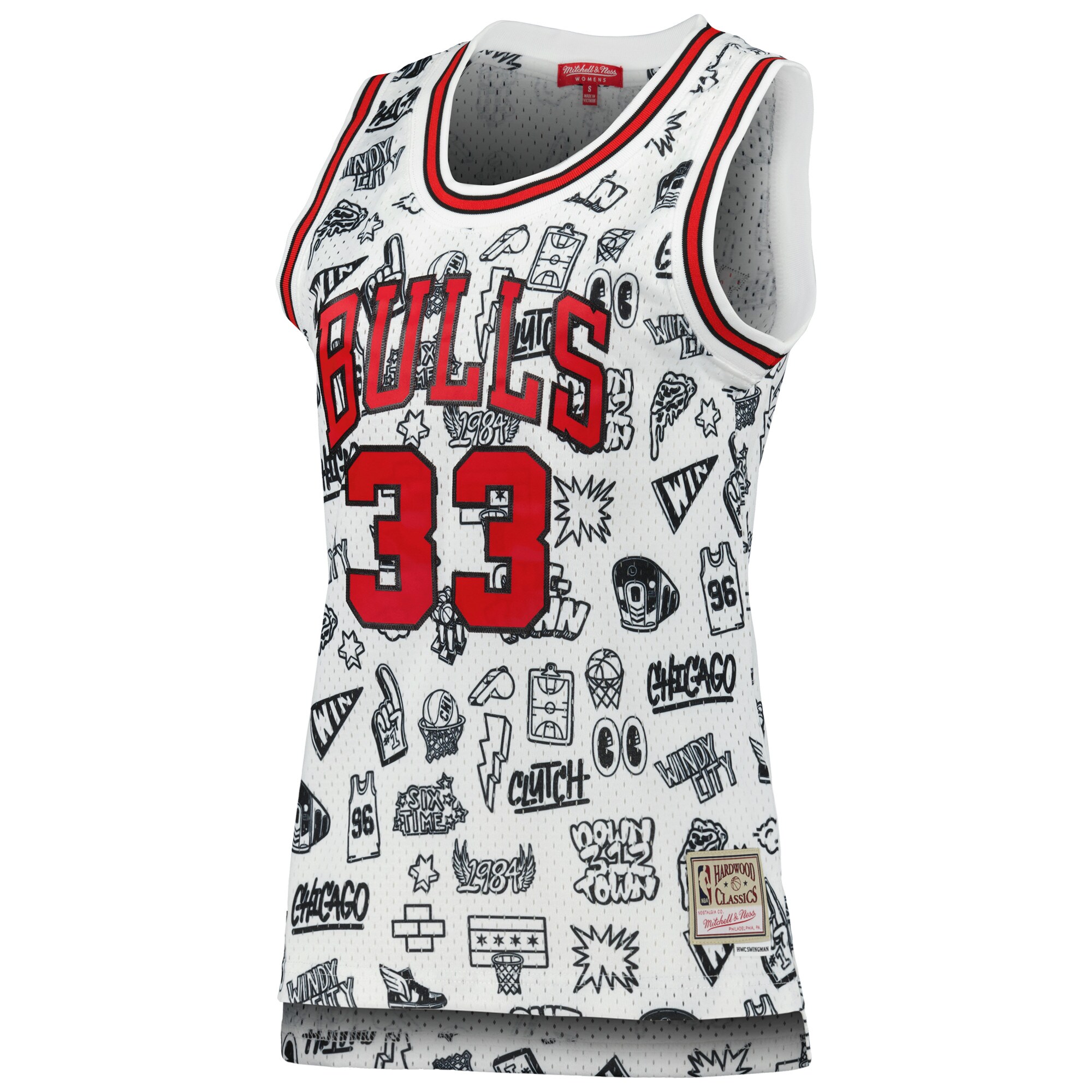 Scottie Pippen Chicago Bulls Mitchell &Ness Women's 1997 Doodle Swingman Jersey - White - PersonalJerseys