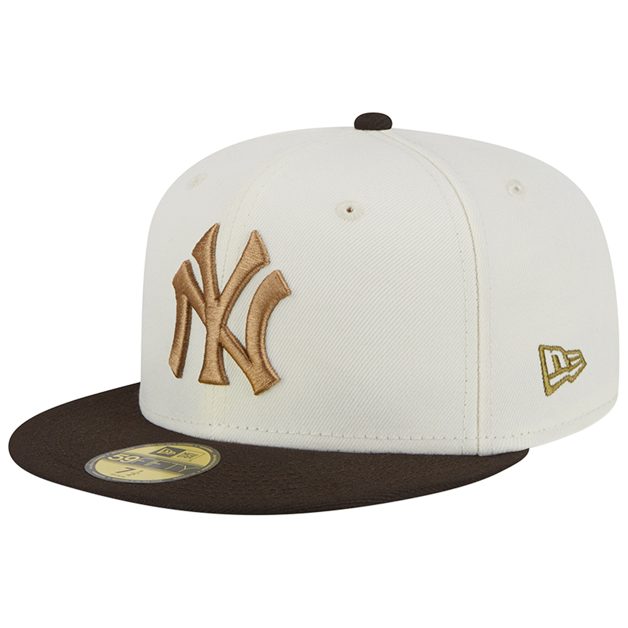New York Yankees New Era 1956 World Series 59FIFTY Fitted Hat - White/Brown - PersonalJerseys