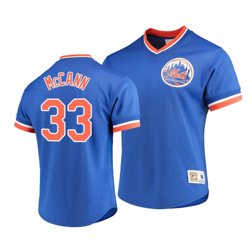 Men's New York Mets James McCann #33 Cooperstown Collection Mesh V-Neck Jersey Royal - Friend Lounge Store - Shop for All Things Jerseys Sports - PersonalJerseys