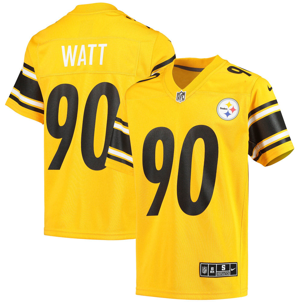 Youth Pittsburgh Steelers T.J. Watt Inverted Team Game Jersey Gold - Sports Wear Jersey - PersonalJerseys