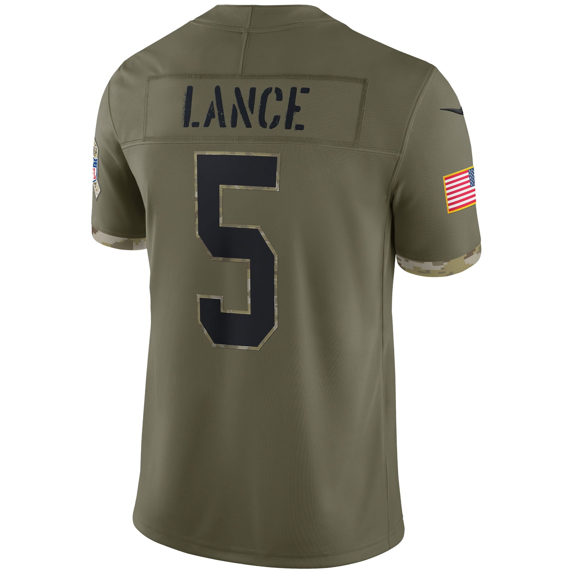 Men's Nike Trey Lance Olive San Francisco 49ers 2022 Salute To Service Limited Jersey - PersonalJerseys