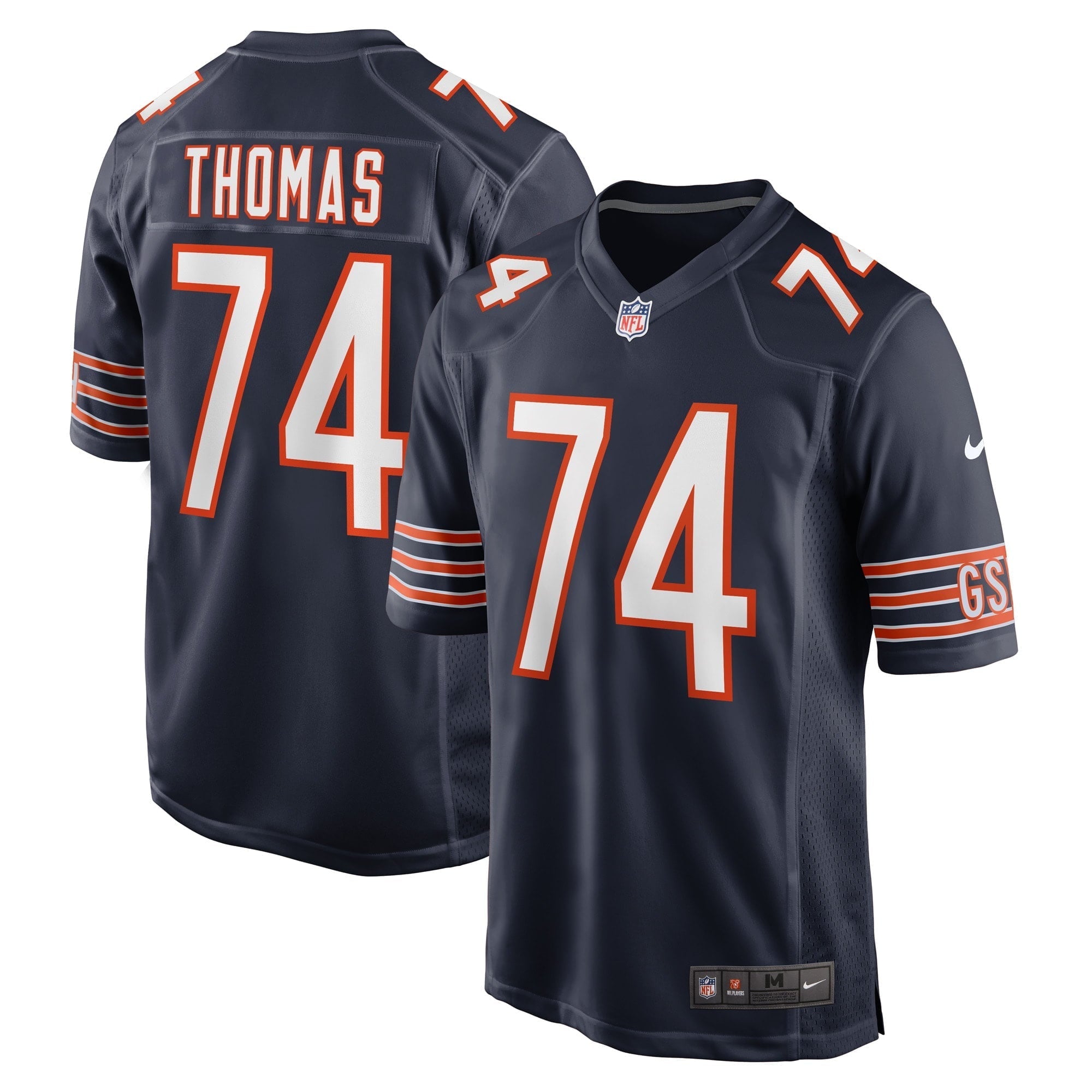 Men's Nike Zachary Thomas Navy Chicago Bears Game Player Jersey - PersonalJerseys