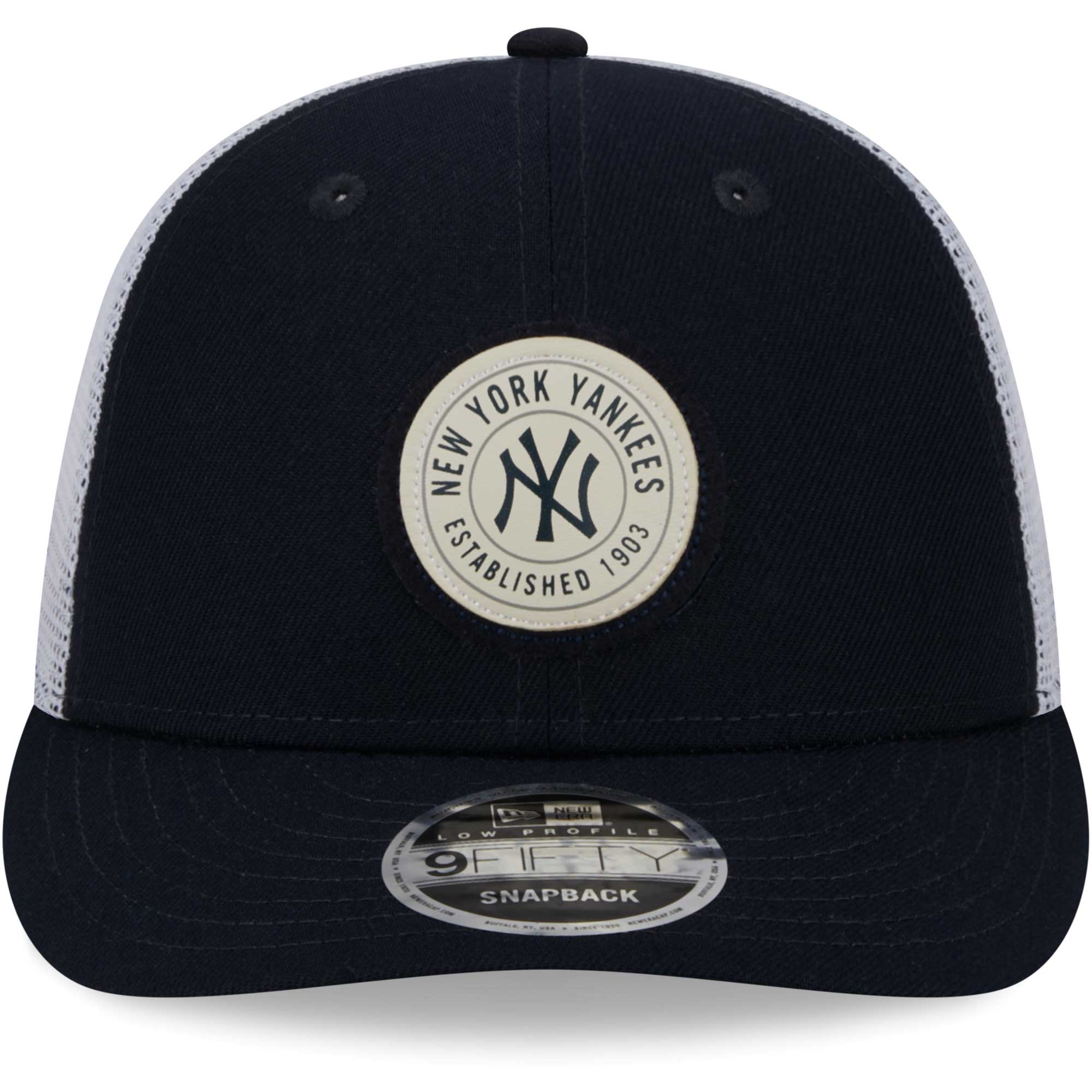 New York Yankees New Era Circle Trucker Low Profile 9FIFTY Snapback Hat - Navy - PersonalJerseys