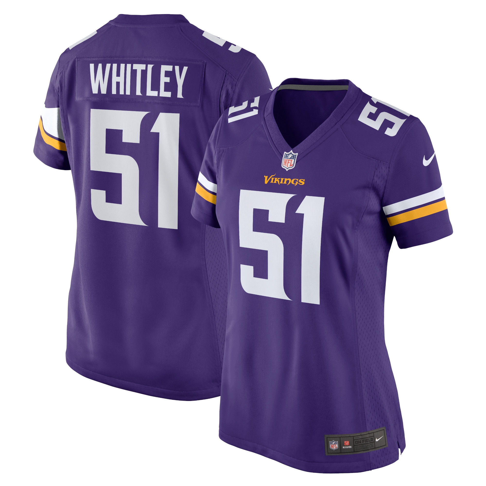 Benton Whitley Minnesota Vikings Nike Women's Home Game Player Jersey - Purple - PersonalJerseys