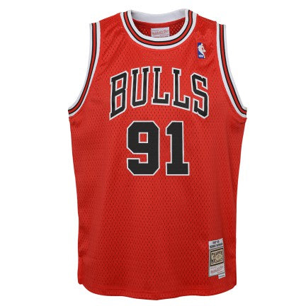 Youth Chicago Bulls Dennis Rodman Mitchell &Ness Red 1995-96 Hardwood Classics Swingman Jersey - PersonalJerseys
