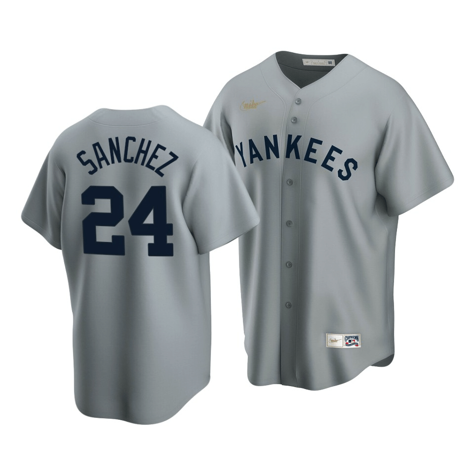 Men's New York Yankees Gary Sanchez #24 Cooperstown Collection Gray Road Jersey - Friend Lounge Store - Shop for All Things Jerseys Sports - PersonalJerseys