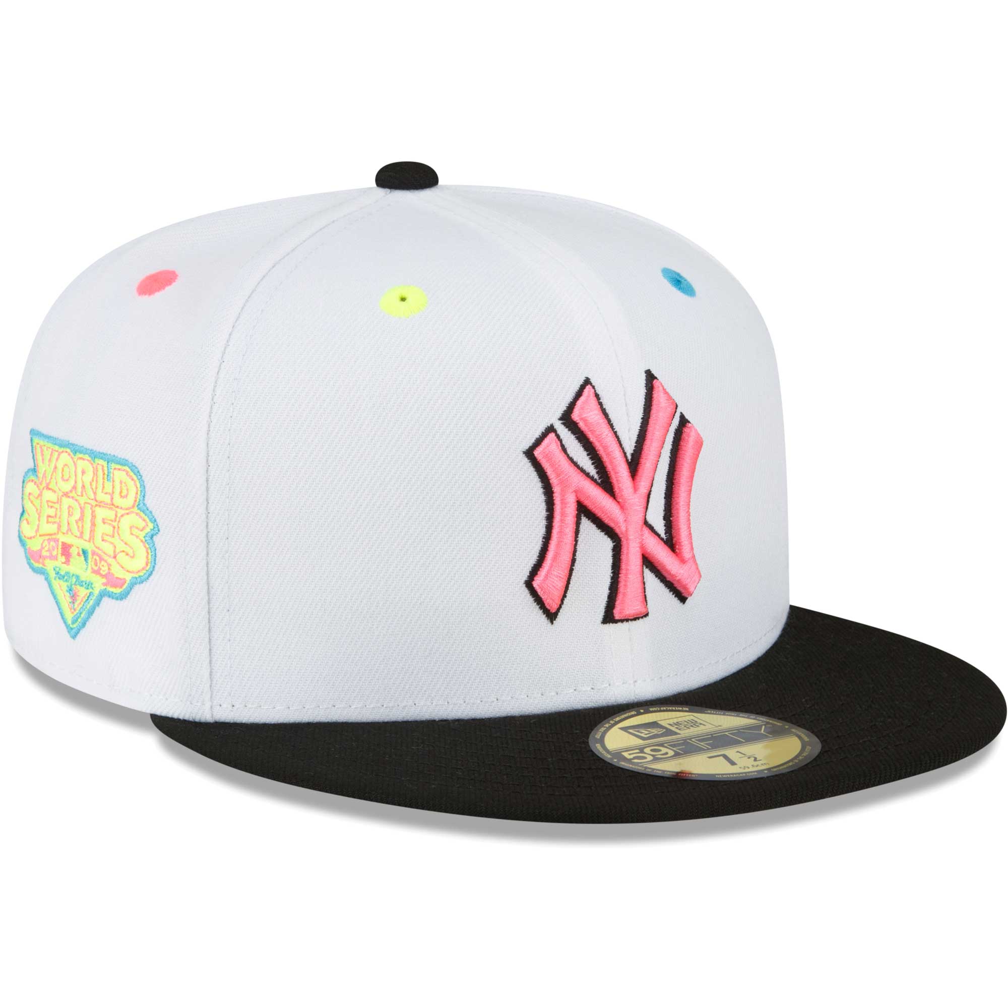 New York Yankees New Era Neon Eye 59FIFTY Fitted Hat - White - PersonalJerseys