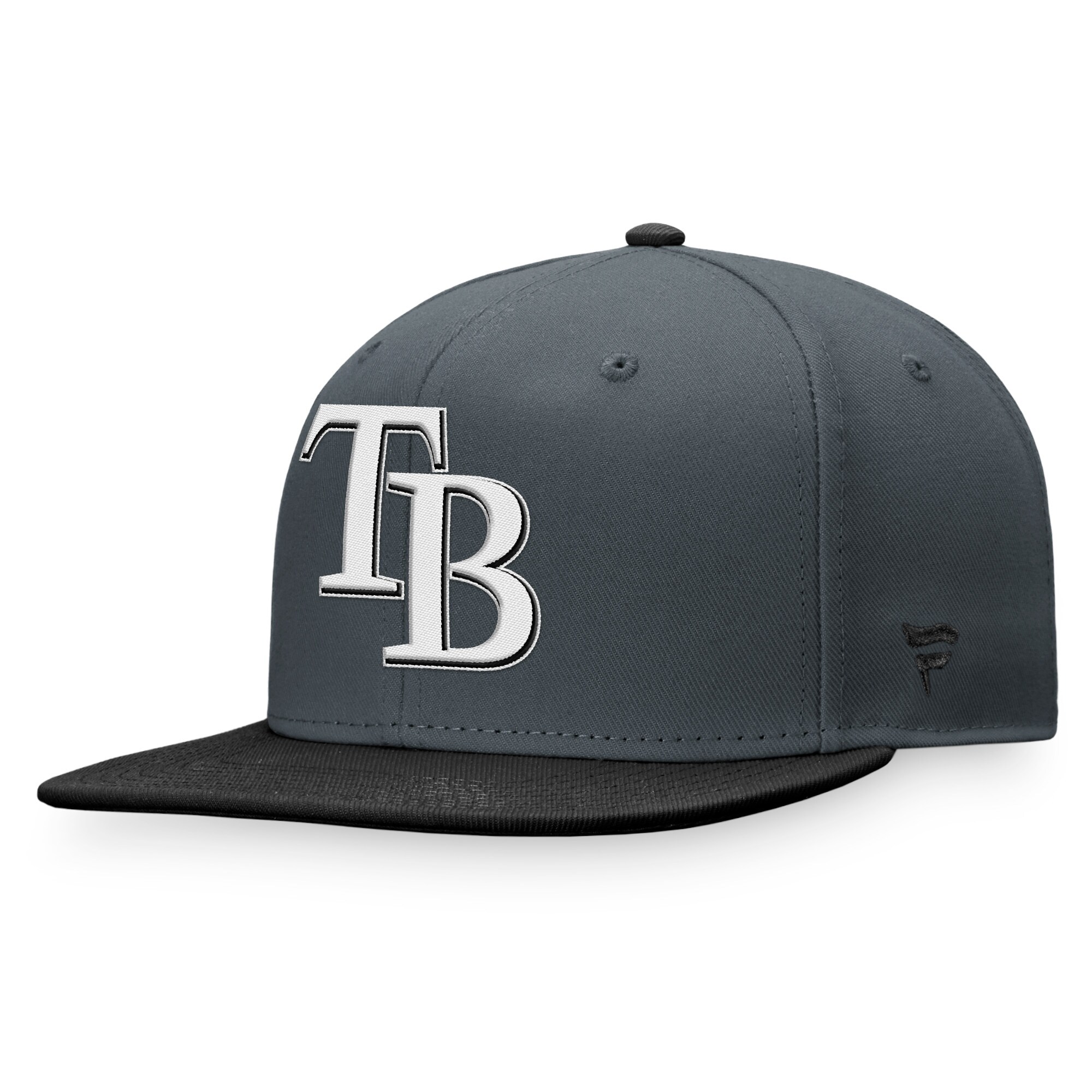Tampa Bay Rays Fanatics Branded Two-Tone Patch Snapback Hat - Charcoal - PersonalJerseys