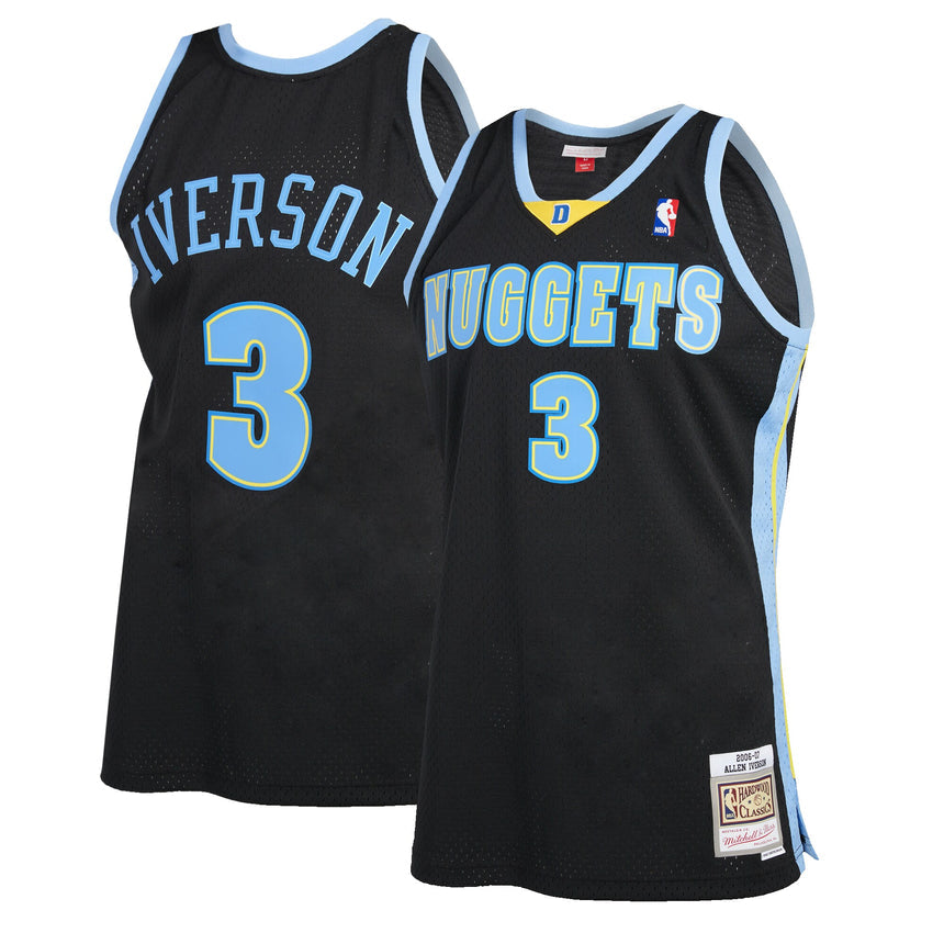 Men's Denver Nuggets Allen Iverson Mitchell &Ness Black 2006-2007 Hardwood Classics Reload 2.0 Swingman Jersey - PersonalJerseys