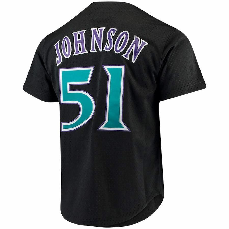 Randy Johnson Arizona Diamondbacks Mitchell And Ness Big And Tall Cooperstown Collection Mesh Button-Up Jersey- Black - Friend Lounge Store - Shop for All Things Jerseys Sports - PersonalJerseys
