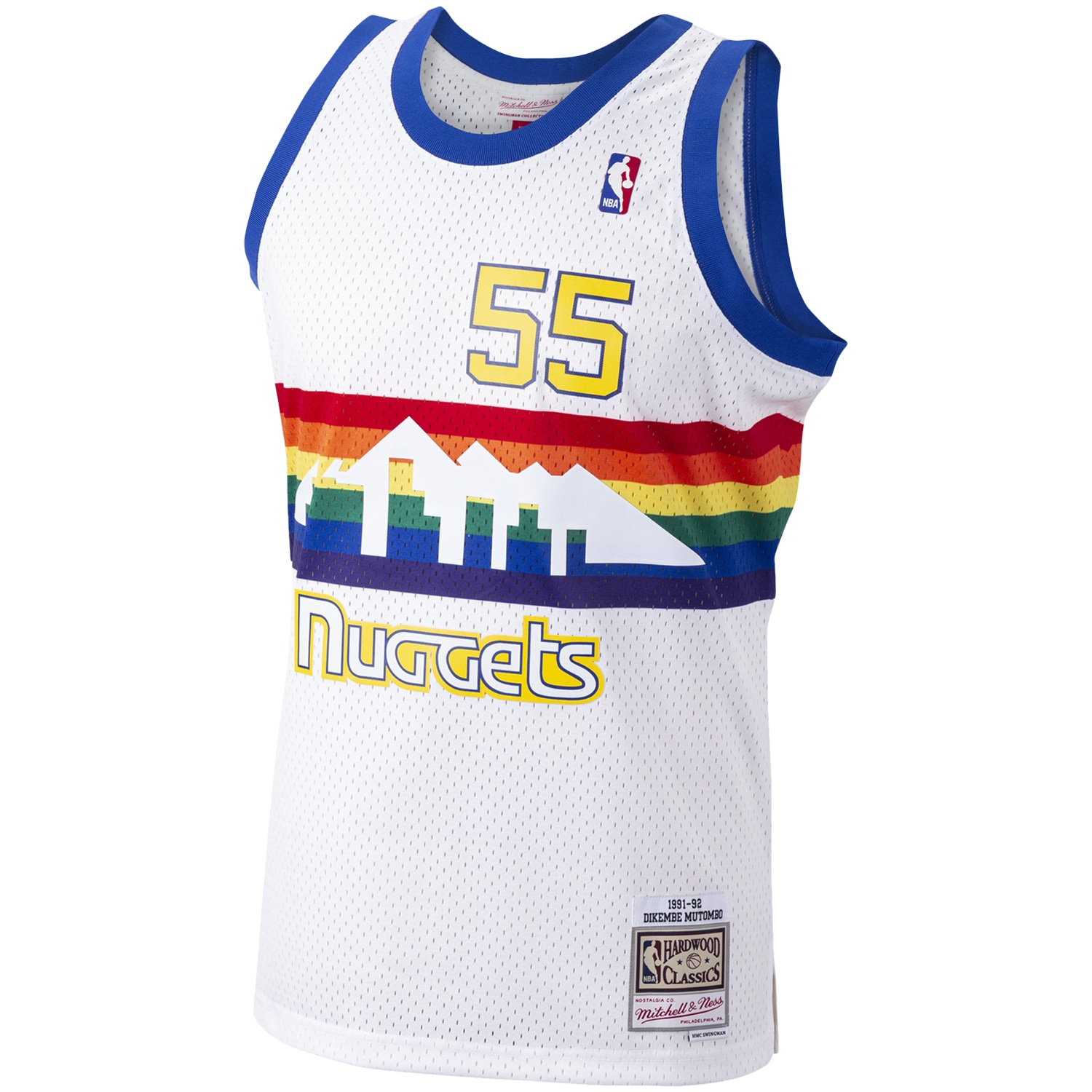 Dikembe Mutombo Denver Nuggets Mitchell &Ness Hardwood Classics Swingman Jersey - White - PersonalJerseys