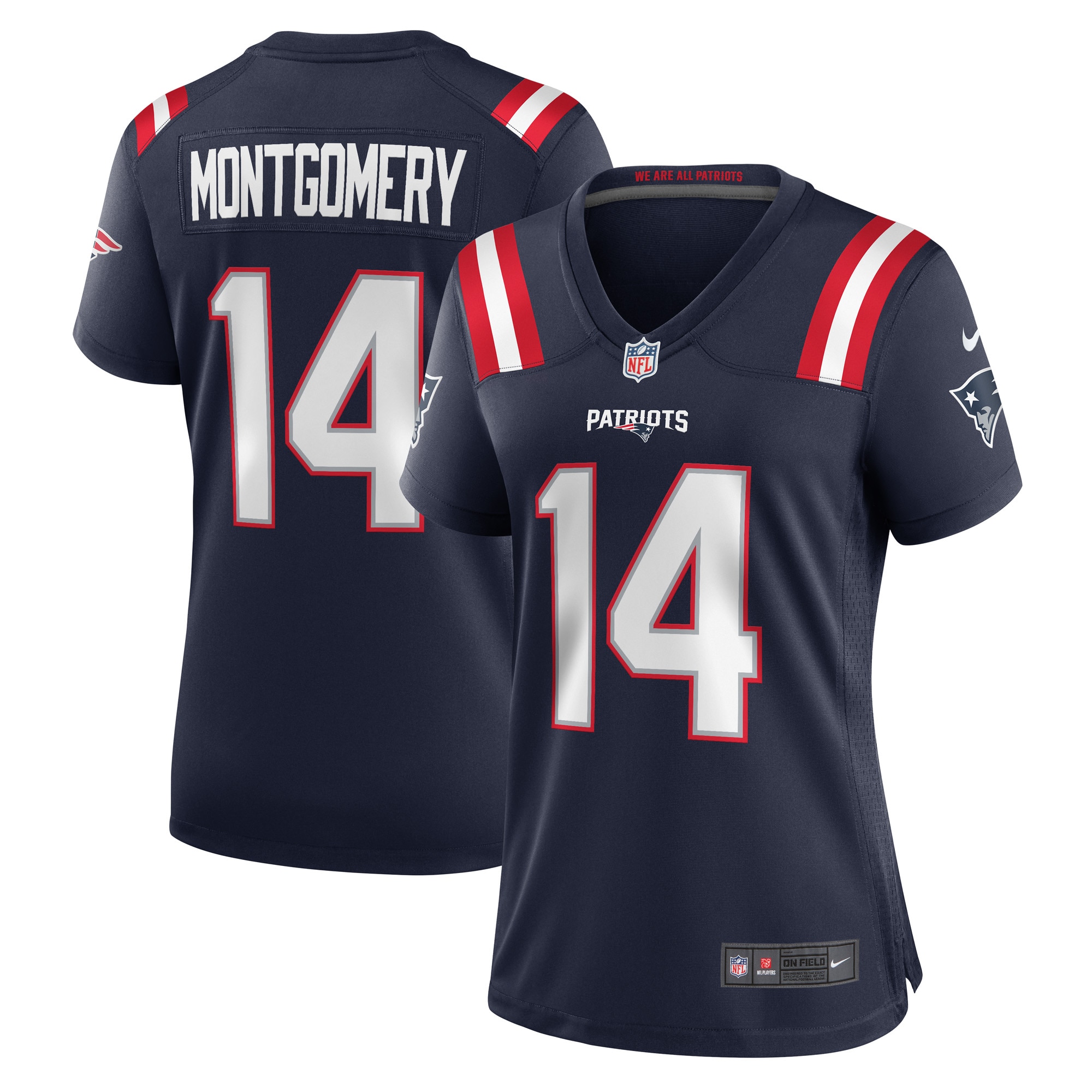 New England Patriots Ty Montgomery Navy Player Game Jersey for Youth Women Men - Friend Lounge Store - Shop for All Things Jerseys Sports - PersonalJerseys