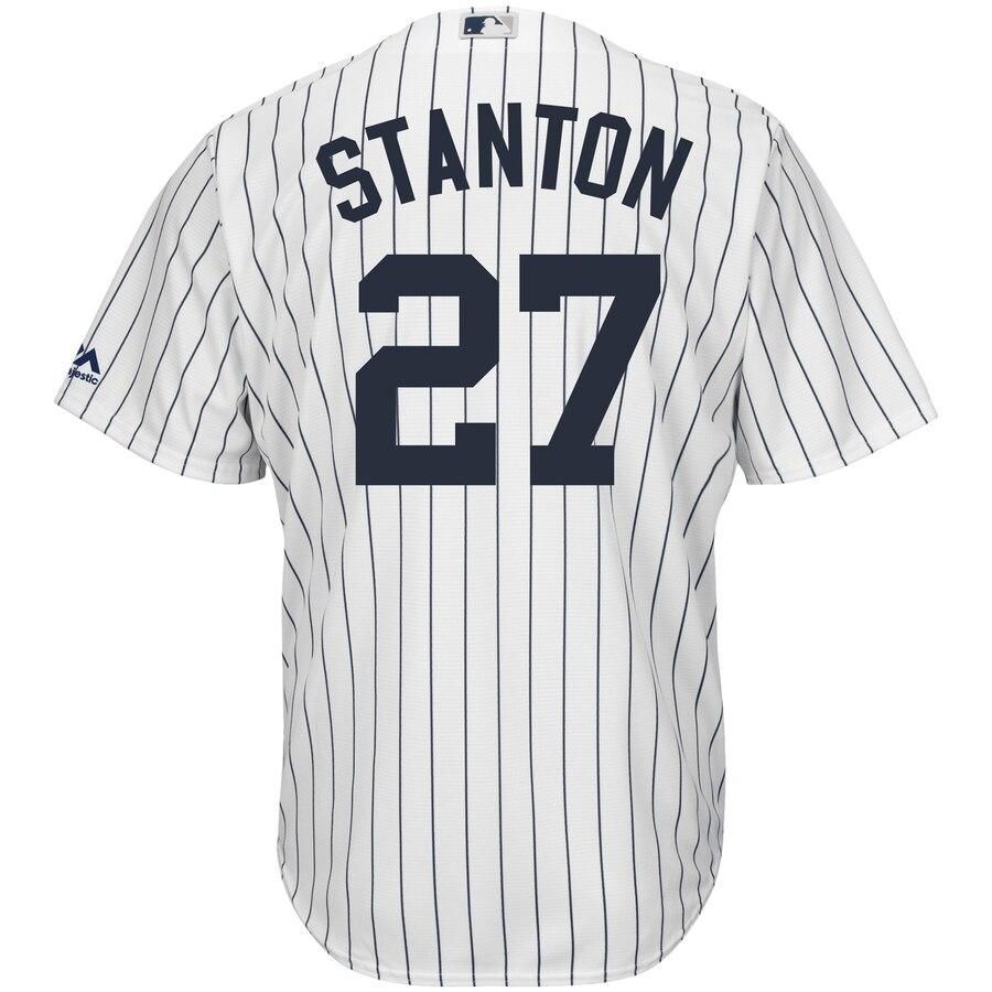 Giancarlo Stanton New York Yankees Majestic Home Big And Tall Cool Base Player Jersey - White Navy - Friend Lounge Store - Shop for All Things Jerseys Sports - PersonalJerseys