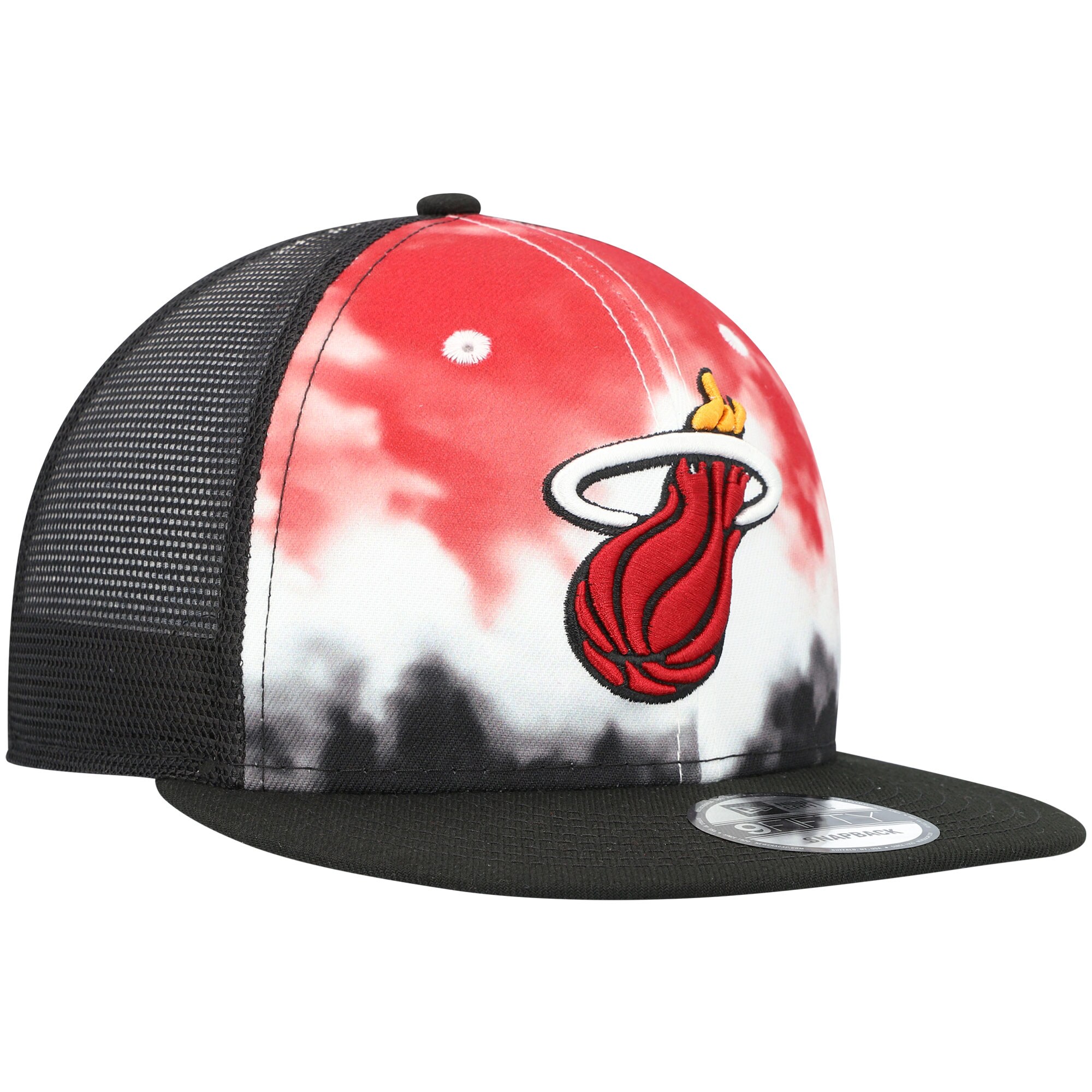 Miami Heat New Era Hazy Trucker 9FIFTY Snapback Hat - Black - PersonalJerseys