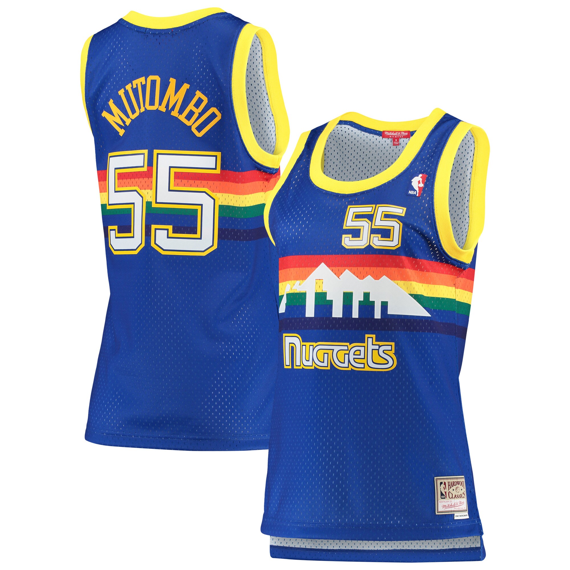 Dikembe Mutombo Denver Nuggets Mitchell &Ness Women's Royal 1991-92 Hardwood Classics Swingman Jersey - PersonalJerseys