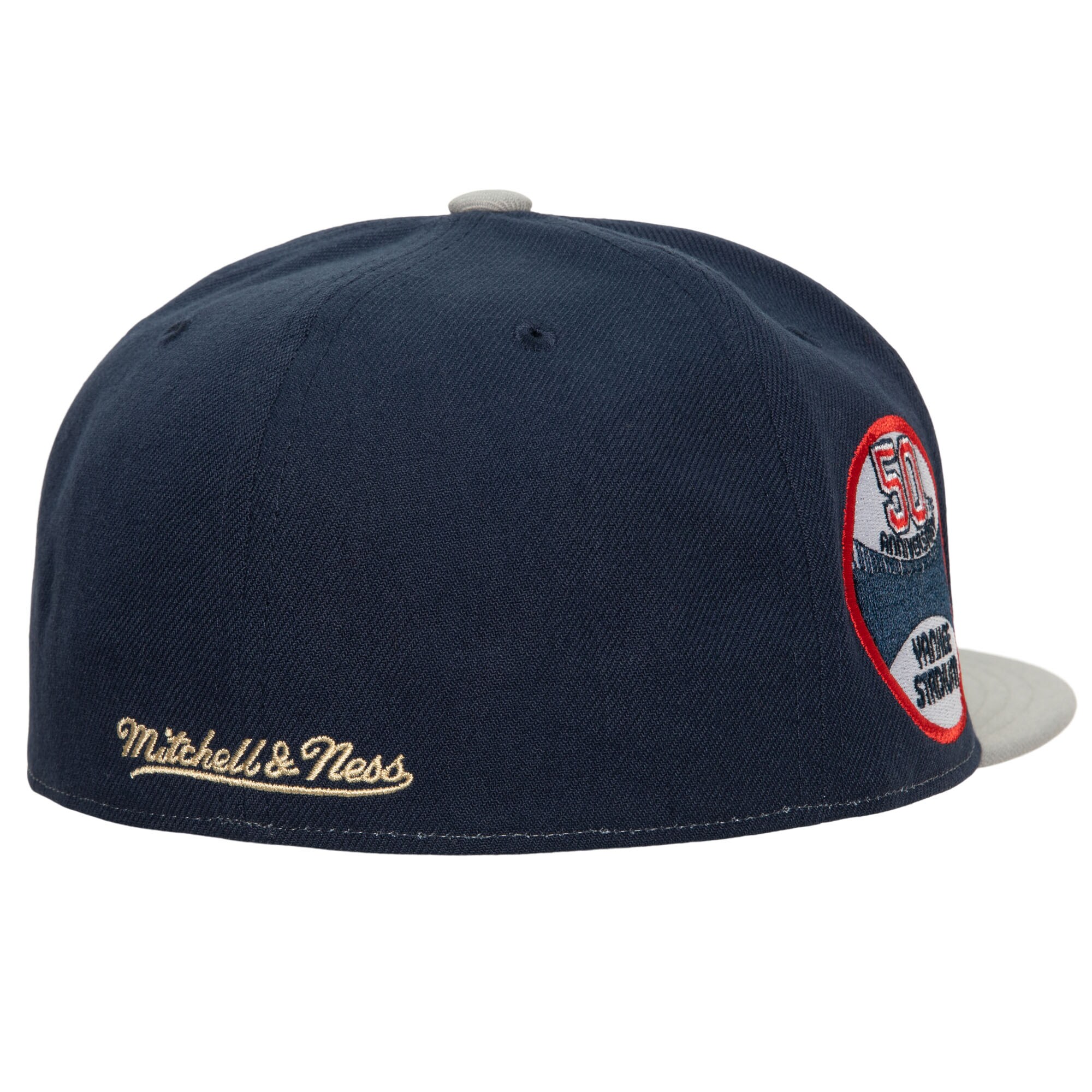 New York Yankees Mitchell & Ness Yankee Stadium 50th Anniversary Homefield Fitted Hat - Cream/Gray - PersonalJerseys