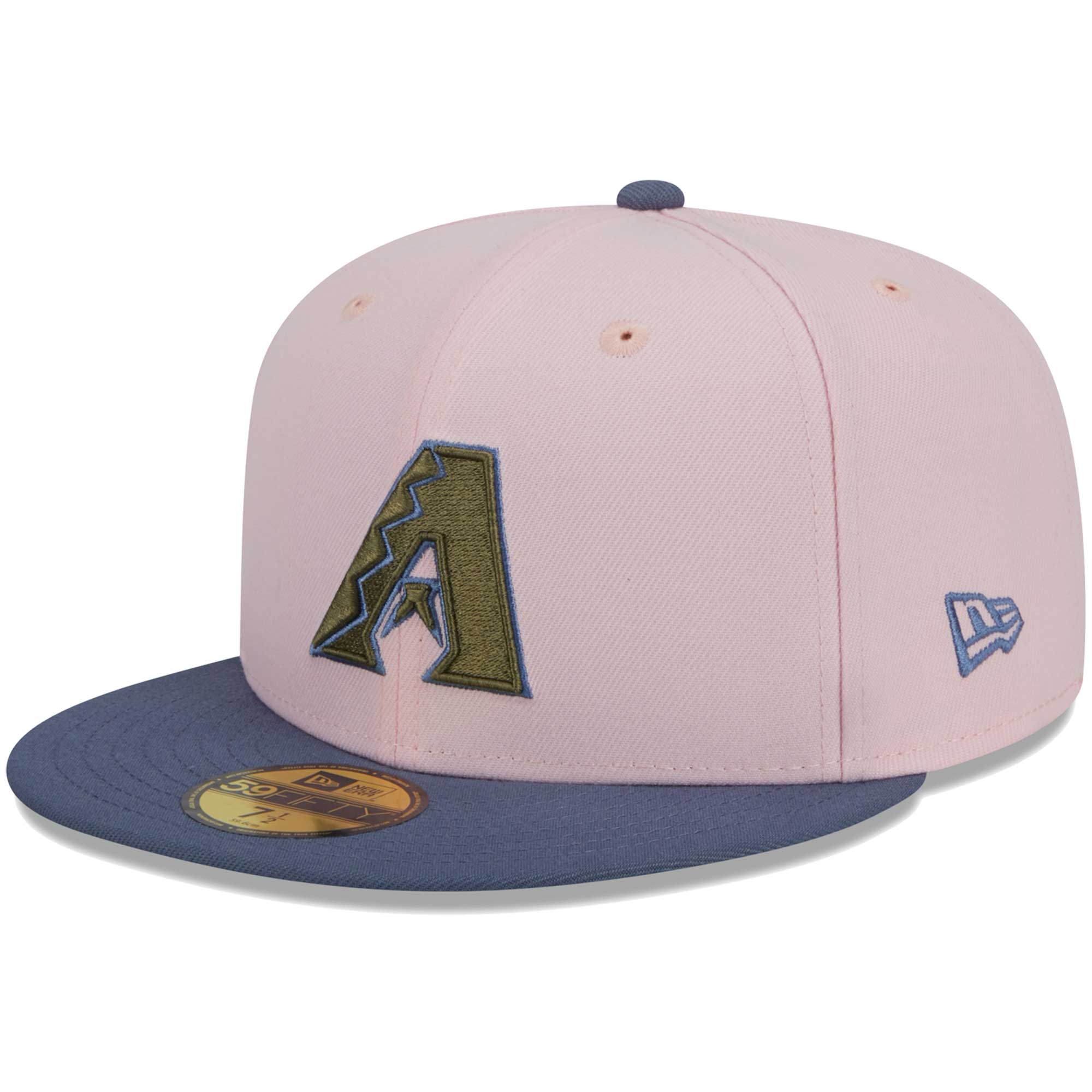 Arizona Diamondbacks New Era  Olive Undervisor 59FIFTY Fitted Hat - Pink/Blue - PersonalJerseys