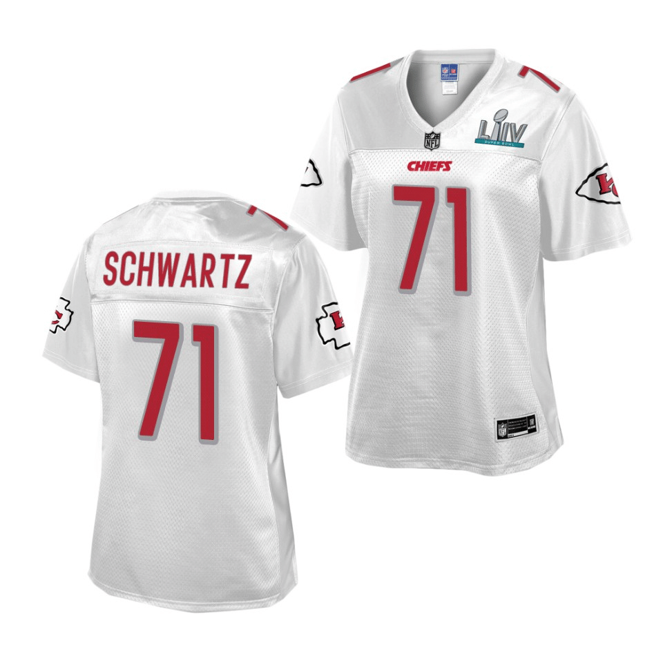 Women Kansas City Chiefs #71 Mitchell Schwartz White Super Bowl LIV Champions Jersey - Friend Lounge Store - Shop for All Things Jerseys Sports - PersonalJerseys