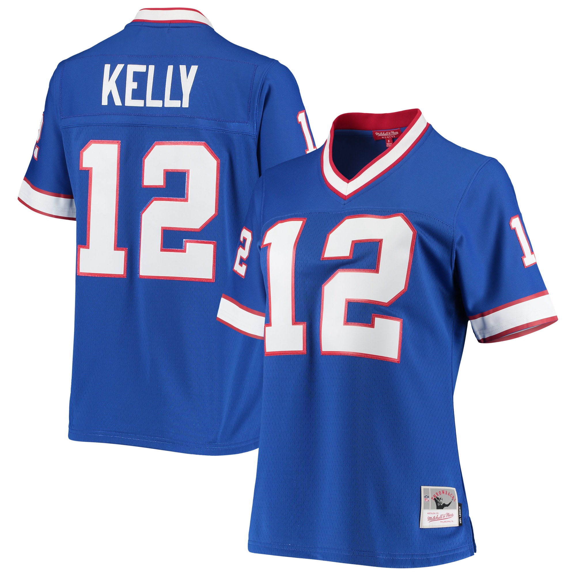 Jim Kelly Buffalo Bills Mitchell & Ness Women's 1990 Legacy Replica Jersey - Royal - PersonalJerseys
