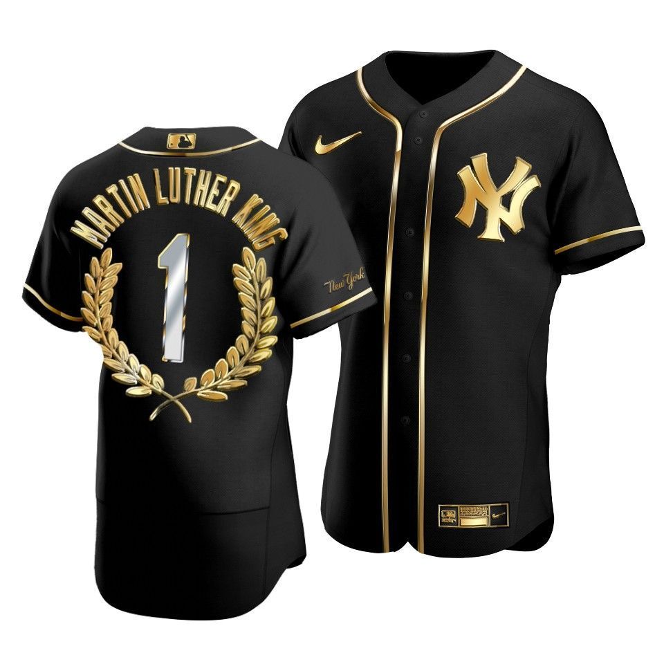Men's New York Yankees Martin Luther King Black Special Golden Edition Jersey - Friend Lounge Store - Shop for All Things Jerseys Sports - PersonalJerseys