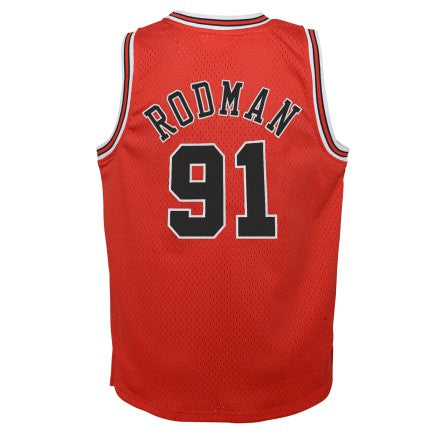 Youth Chicago Bulls Dennis Rodman Mitchell &Ness Red 1995-96 Hardwood Classics Swingman Jersey - PersonalJerseys