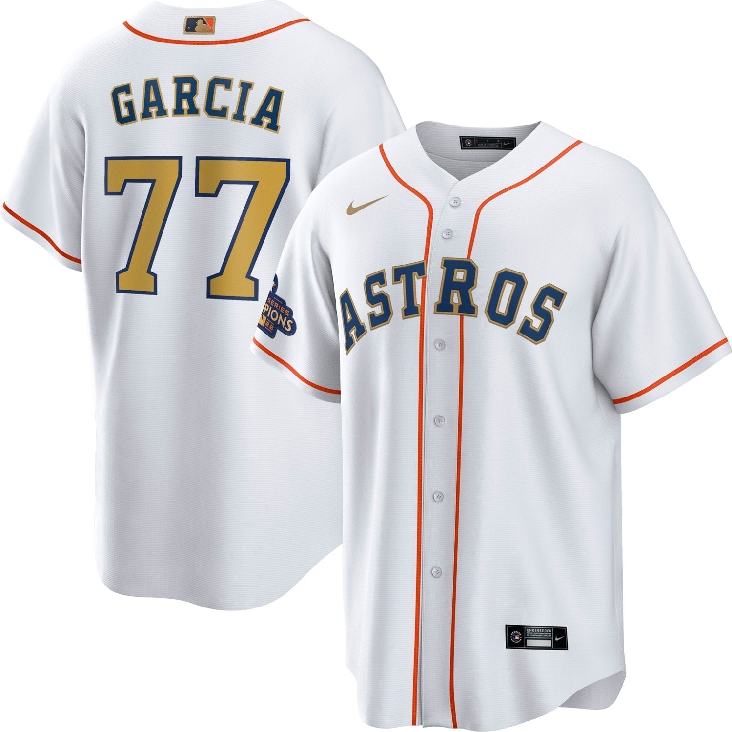 Nike Men's Houston Astros Gold Luis Garcia Replica Jersey - PersonalJerseys