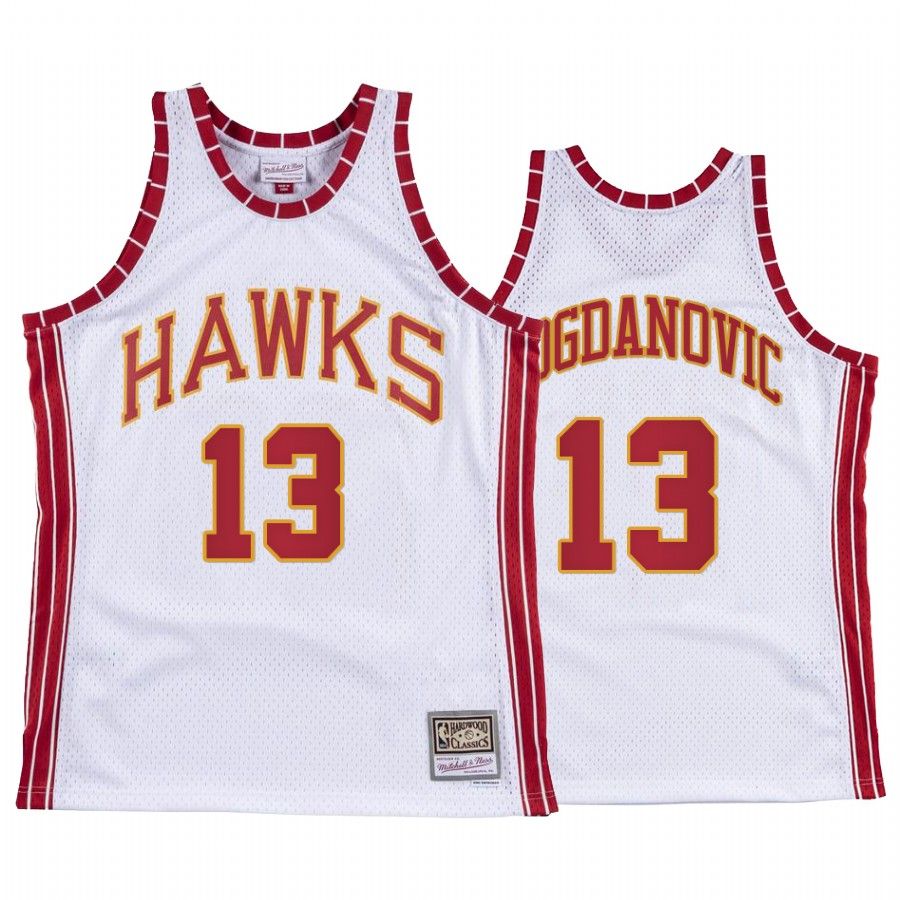 Bogdan Bogdanovic #13 Atlanta Hawks Hardwood Classics Jersey White - Friend Lounge Store - Shop for All Things Jerseys Sports - PersonalJerseys