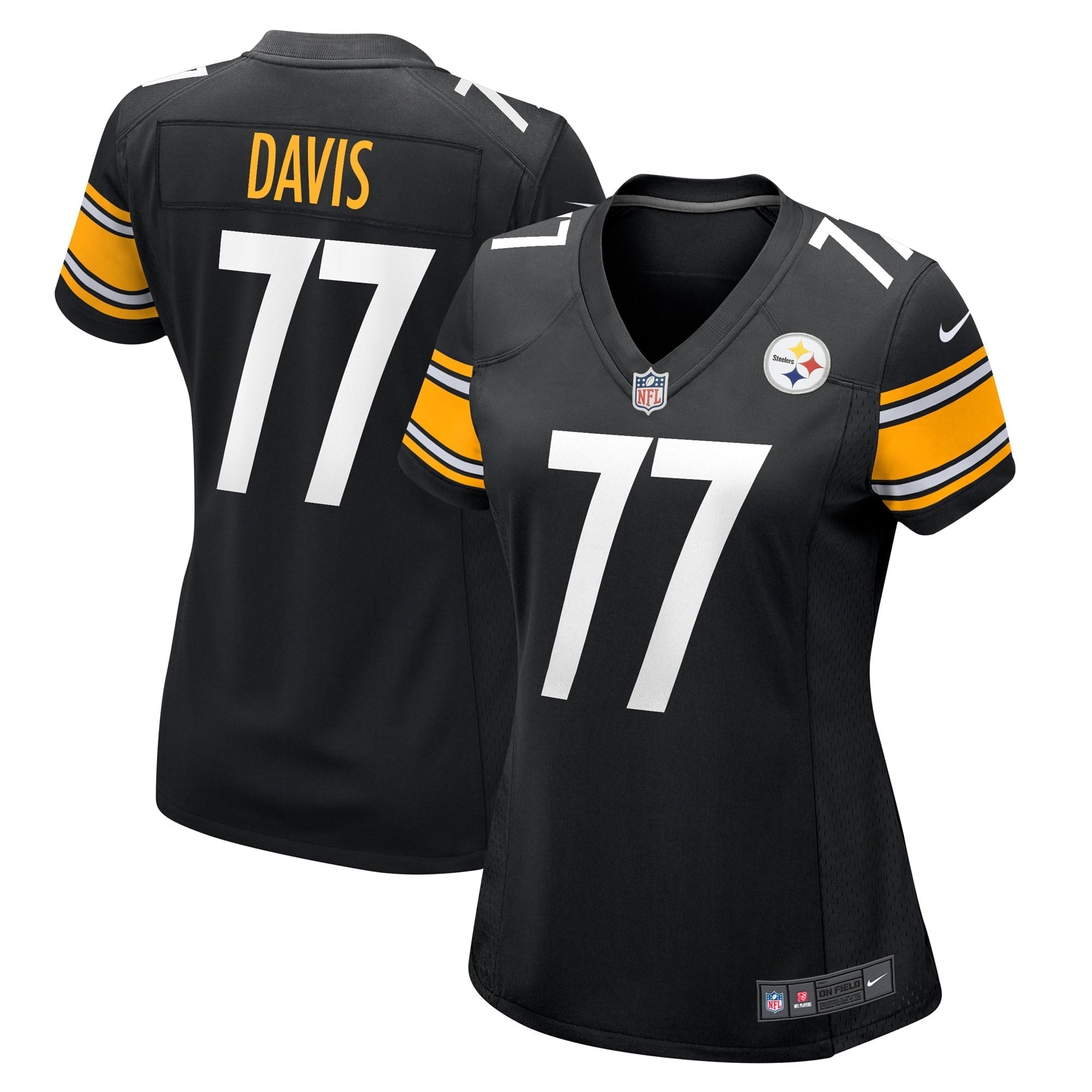 Women's Nike Jesse Davis Black Pittsburgh Steelers Game Player Jersey - PersonalJerseys