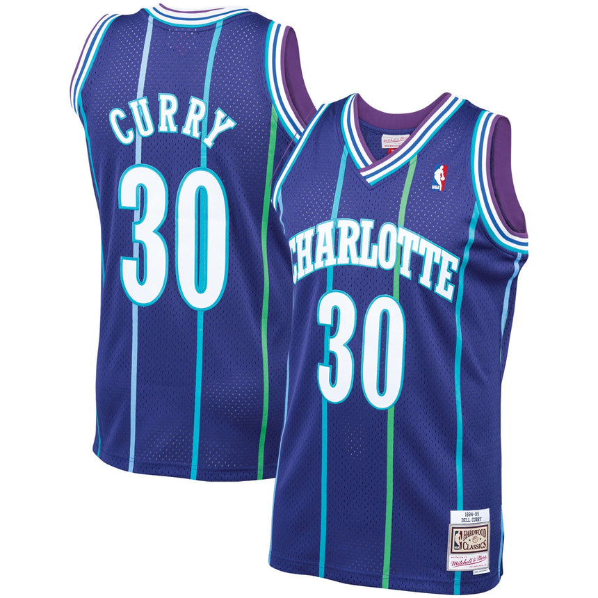 Men's Mitchell & Ness Dell Curry Purple Charlotte Hornets 1994-95 Hardwood Classics Swingman Jersey - PersonalJerseys
