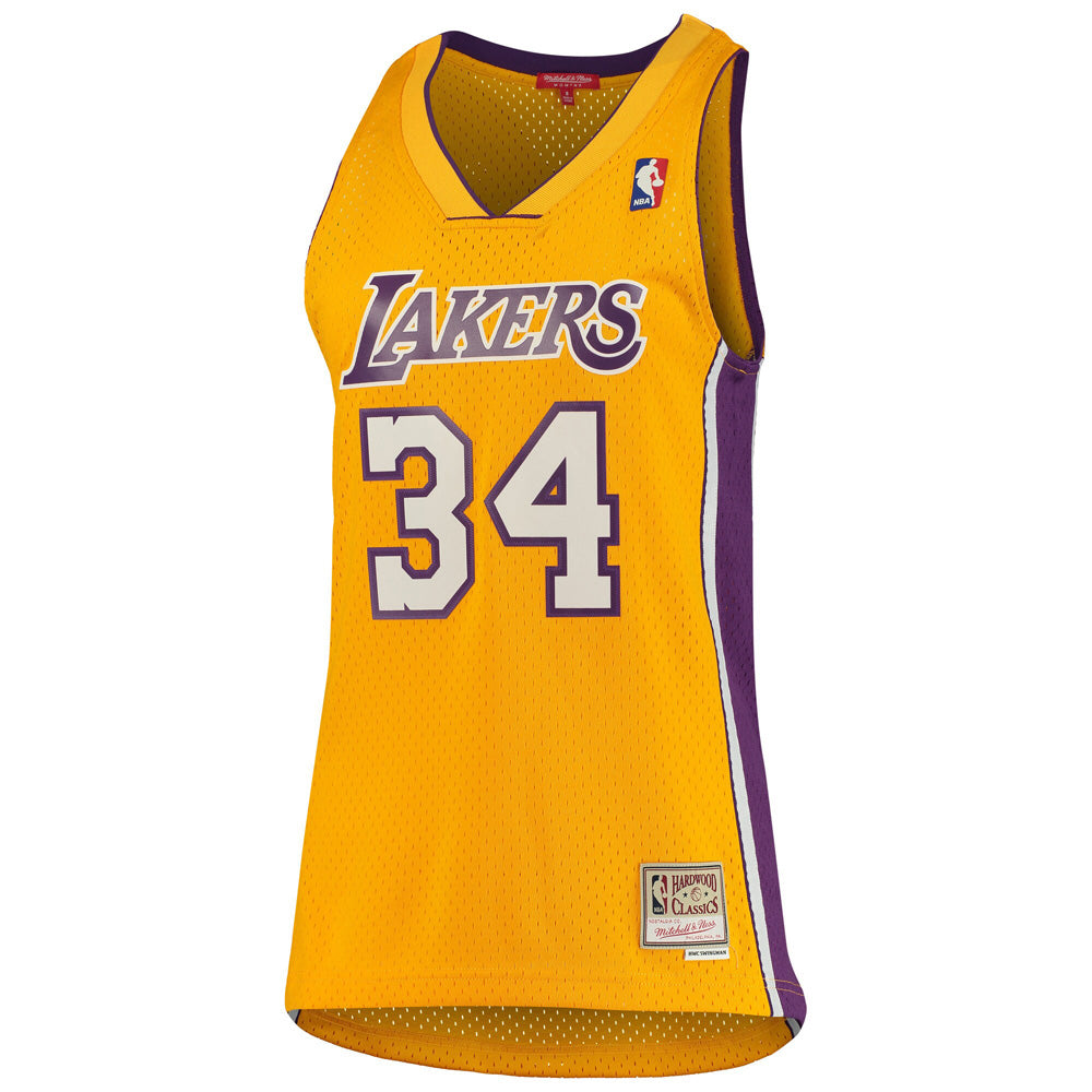 Women's Los Angeles Lakers Shaquille O'Neal 1999-00 Hardwood Classic Jersey - Gold - PersonalJerseys