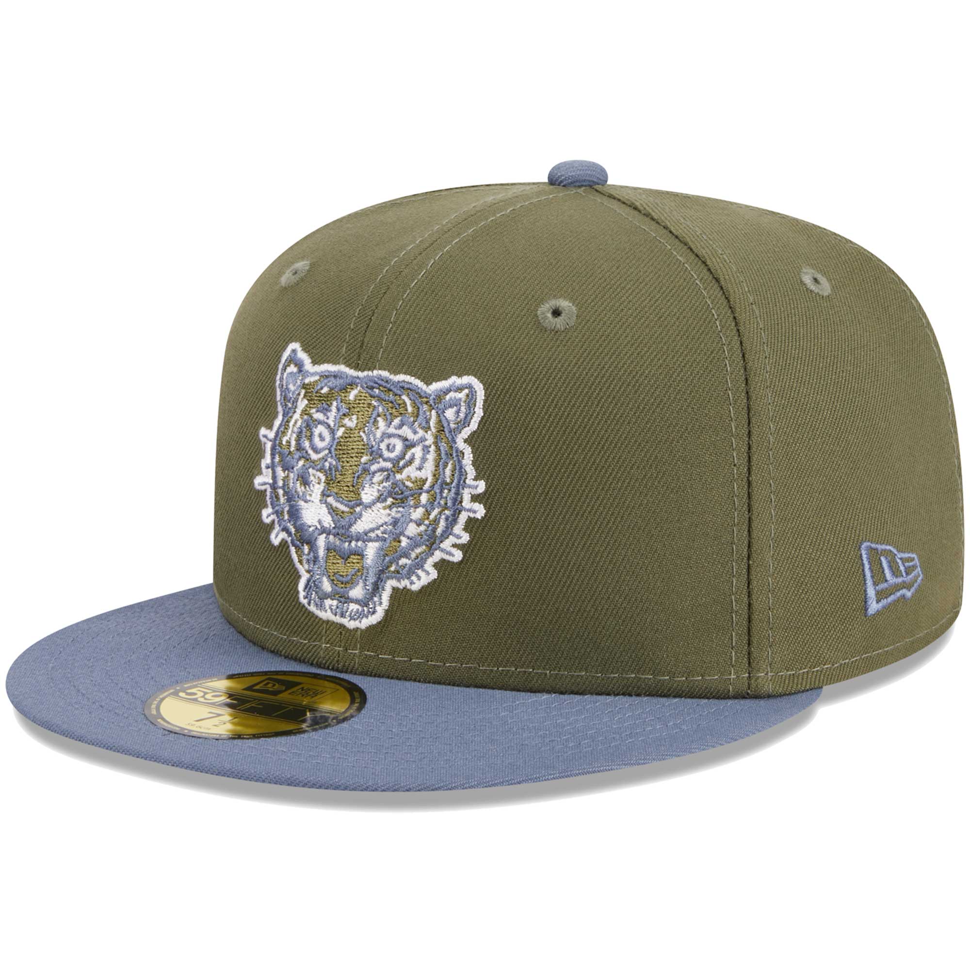 Detroit Tigers New Era 59FIFTY Fitted Hat - Olive/Blue - PersonalJerseys
