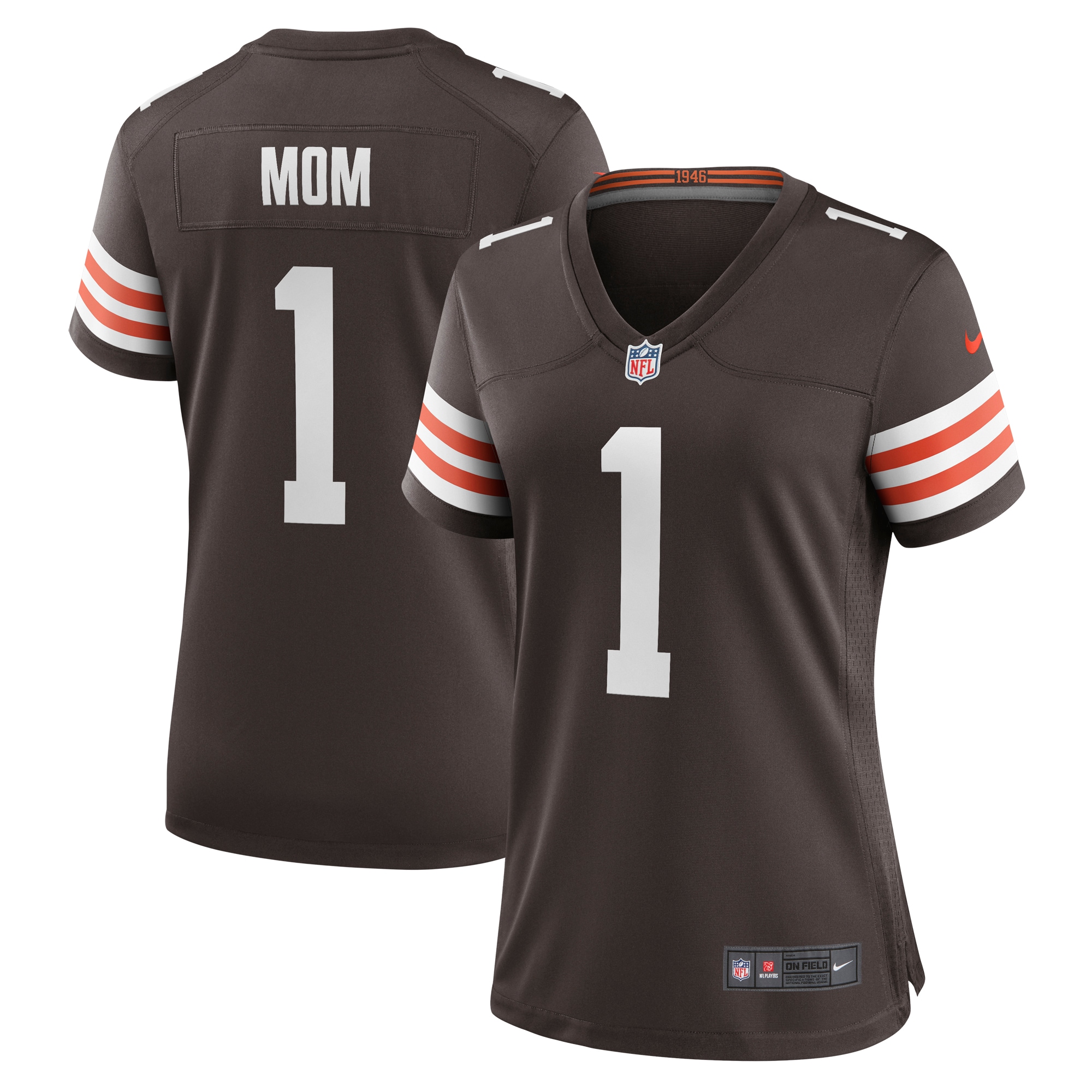 Cleveland Browns Number 1 Mom Dad Brown Game Jersey for Youth Women Men - Friend Lounge Store - Shop for All Things Jerseys Sports - PersonalJerseys