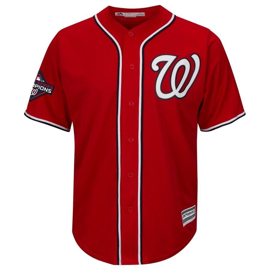 Washington Nationals Majestic 2019 World Series Champions Alternate Big And Tall Cool Base Jersey - Red - Friend Lounge Store - Shop for All Things Jerseys Sports - PersonalJerseys