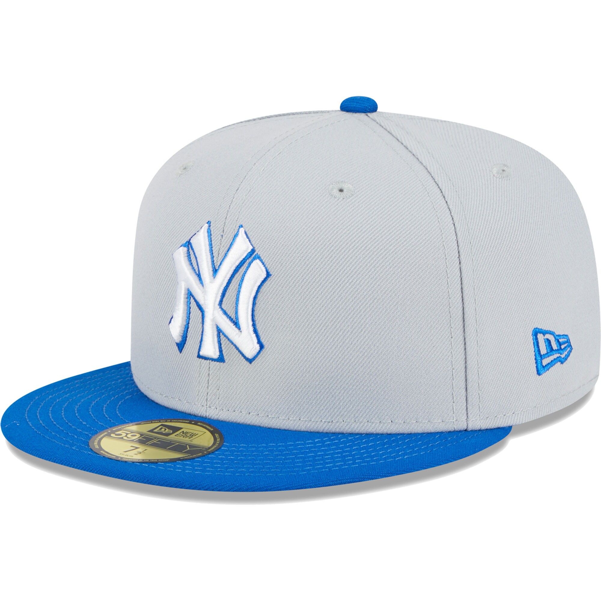 New York Yankees New Era  Dolphin 59FIFTY Fitted Hat - Gray/Blue - PersonalJerseys